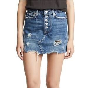 Free People WE THE FREE Denim Mini Skirt Size 28